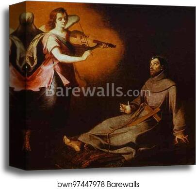 Vision to St. Francis by Bartolomé Esteban Murillo, Canvas Print