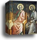 The Last Judgment. Seated Apostles. Detail by Pietro Cavallini, Canvas Print