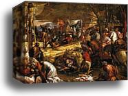 Crucifixion. Detail by Jacopo Robusti, Called Tintoretto, Canvas Print