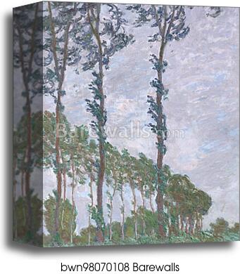Wind Effect, Series of The Poplars by Claude Monet, Canvas Print