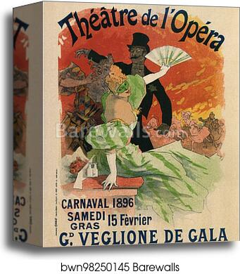 Théâtre de l'Opéra Carnaval 1896 by Jules Chéret, Canvas Print Théâtre de l'Opéra Carnaval 1896 by Jules Chéret, Canvas Print