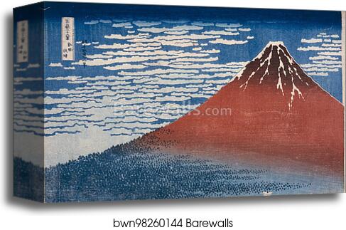 Red Fuji, also known as Fine Wind, Clear Weather (Gaifū kaisei) by Katsushika Hokusai, Canvas Print Red Fuji, also known as Fine Wind, Clear Weather (Gaifū kaisei) by Katsushika Hokusai, Canvas Print