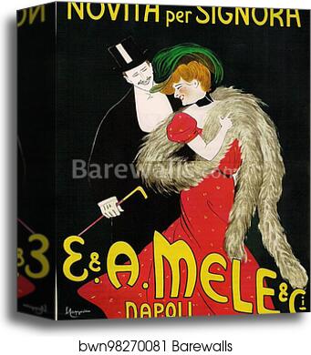 Novità per Signora  - E. & A. Mele - Napoli (1903) by Leonetto Cappiello, Canvas Print