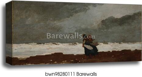 Two Figures by the Sea by Winslow Homer, Canvas Print