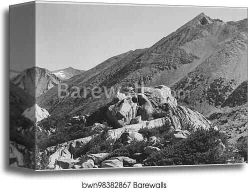 Peak near Rac Lake, Kings River Canyon (Proposed as a national park), California, 1936.  Photographs of National Parks and Monuments, compiled 1941 - 1942, documenting the period ca. 1933 - 1942 by Ansel Adams (1902-1984), Canvas Print