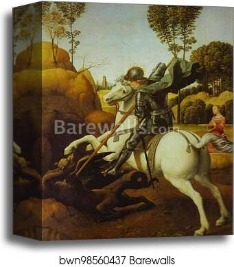 St. George and the Dragon by Raphael, Canvas Print