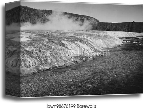 Firehold River, Yellowstone National Park, Wyoming.  Photographs of National Parks and Monuments, compiled 1941 - 1942, documenting the period ca. 1933 - 1942 by Ansel Adams (1902-1984), Canvas Print