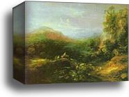 Mountain Landscape with Peasants Crossing a Bridge by Thomas Gainsborough, Canvas Print