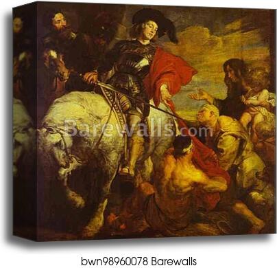 St. Martin Dividing His Cloak by Sir Anthony Van Dyck, Canvas Print