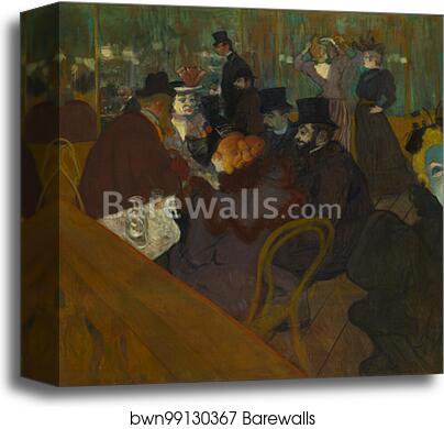 At the Moulin Rouge by Henri De Toulouse-Lautrec, Canvas Print