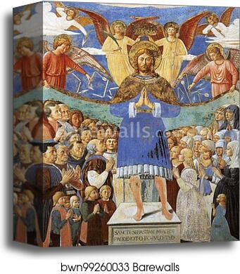 St. Sebastian Intercessor. Detail by Benozzo Gozzoli, Canvas Print