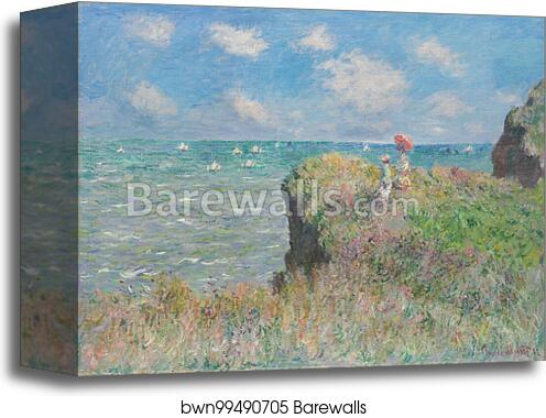 Cliff Walk at Pourville by Claude Monet, Canvas Print