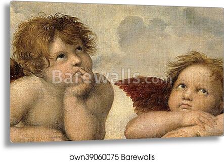 Sistine Madonna (Cherubini Detail) by Raphael, Metal Print